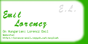 emil lorencz business card